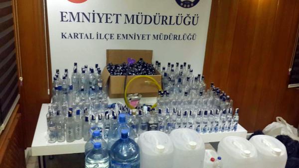 Kartal'da yeni yıl öncesi sahte içki operasyonu