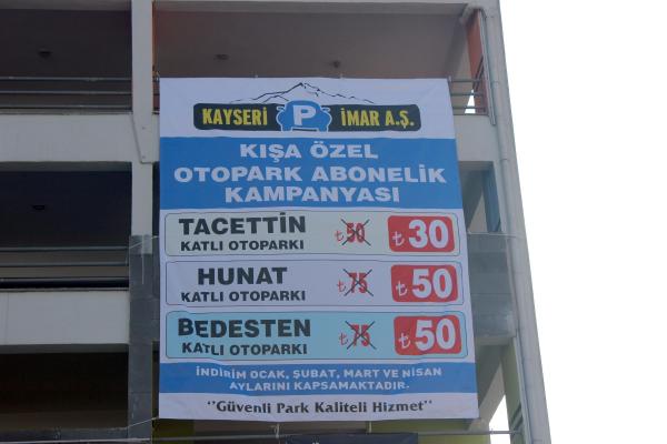 Kayseri’de ilgi görmeyen otoparklara kampanyalı çözüm