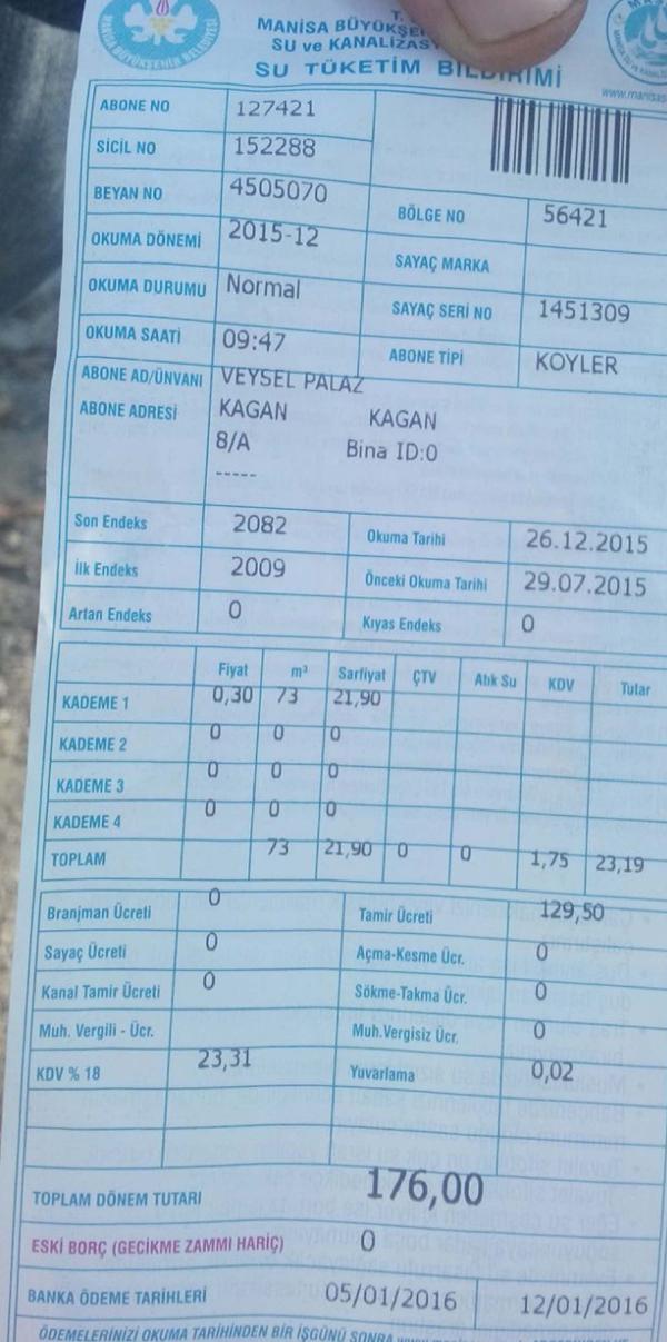 Su faturasındaki 'tamir ücretine' suç duyurusu