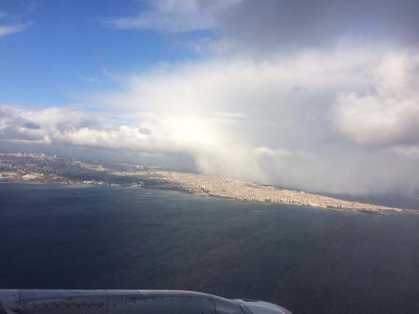 Kar yağışında havadan İstanbul