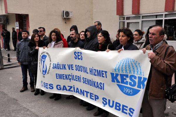 Gaziantep'te sağlık çalışanlarından protesto