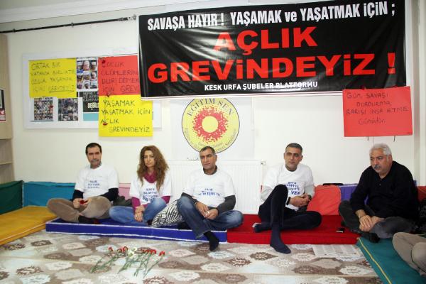 Şanlıurfa'da KESK'e bağlı sendika başkanları açlık grevinde