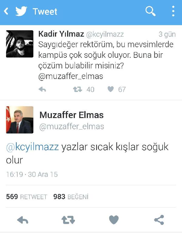 Rektörün esprili cevabı sosyal medyayı salladı