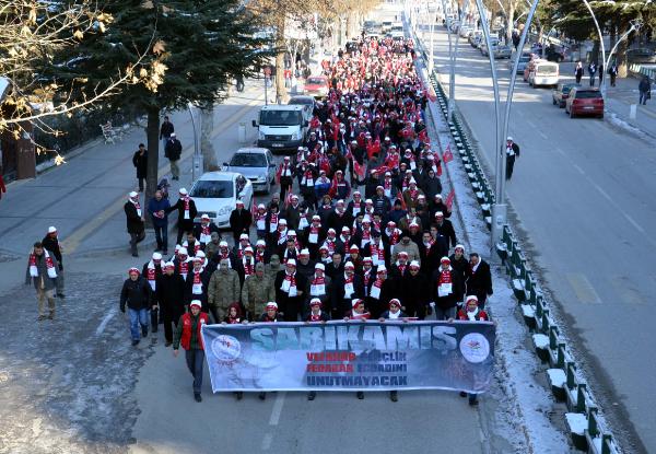 Tokat’ta, Sarıkamış şehitlerini anma yürüyüşü düzenlendi