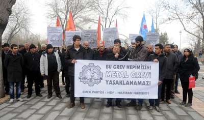 Gaziantep’te metal grevinin yasaklanması protesto edildi