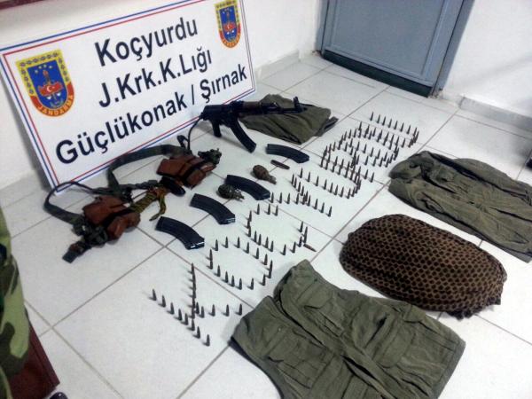 Şırnak'ta teslim olan PKK'lının evinde silah ve mühimmat ele geçti