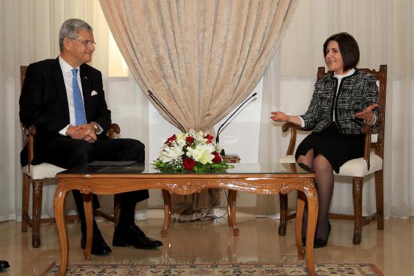 AB Bakanı Bozkır, KKTC Cumhurbaşkanı Mustafa Akıncı ve KKTC Meclis Başkanı Sibel Siber ile bir araya geldi.