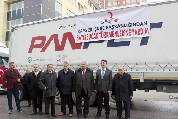 Kayseri'den, Bayırbucak Türkmenleri’ne 4 TIR dolusu yardım