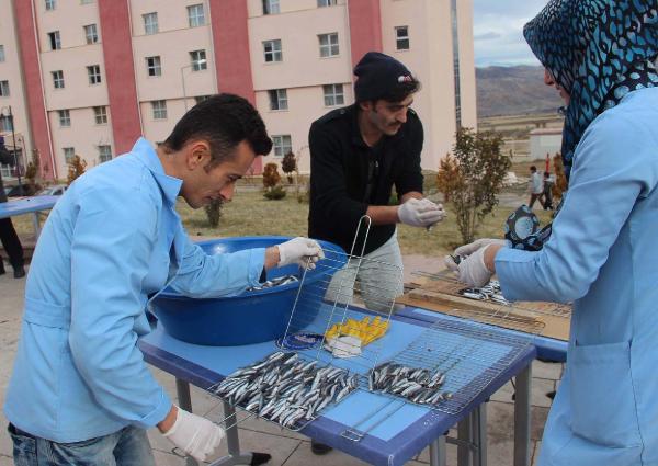 Yurt öğrencilerine balık ziyafeti