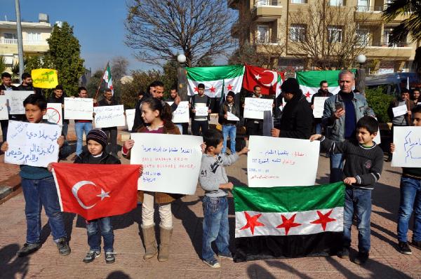 Madaya'da açlıktan ölen siviller için Reyhanlı'da eylem yapıldı