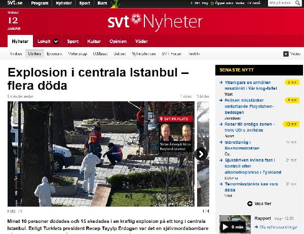 Sultanahmet’teki terör saldırısı İsveç basınında