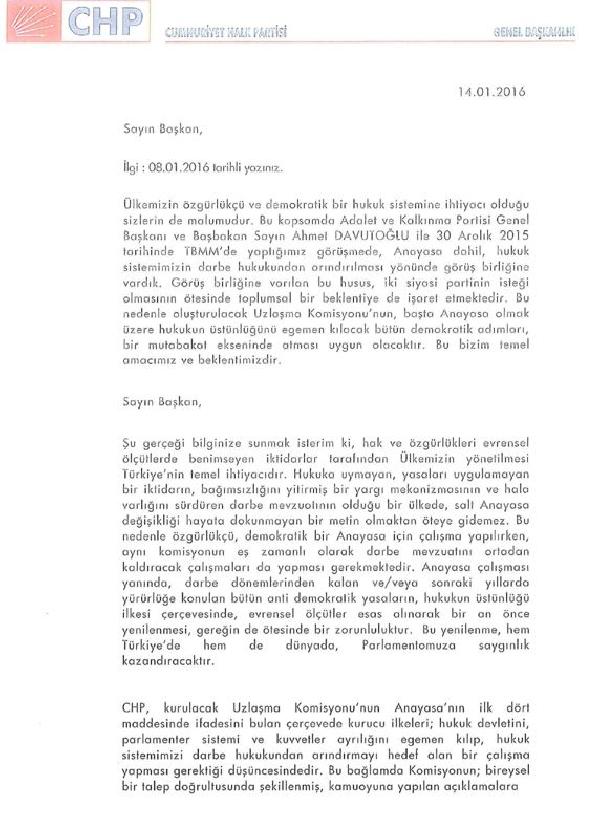 Kılıçdaroğlu'ndan Meclis Başkanı Kahraman'a mektup
