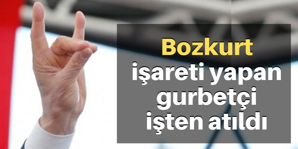 "Bozkurt" işareti yapan gurbetçi işten atıldı