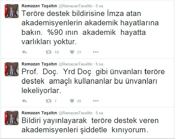 Rektör Prof.Dr. Taşaltın’dan imzacı akademisyenlere tepki