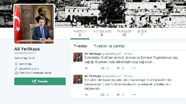 Gaziantep Valiliği'nden sahte Twitter hesabı uyarısı