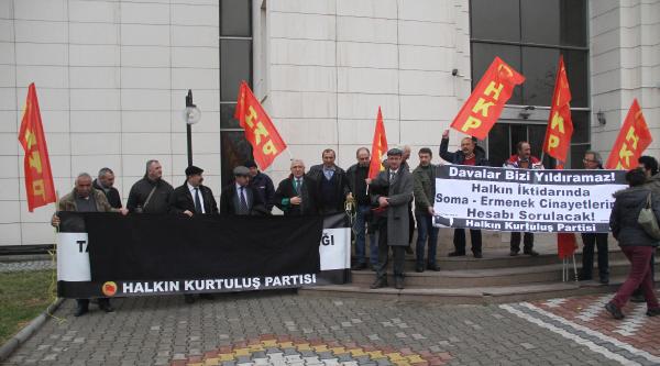 Soma davasında pankart açan 5 HKP'li, Cumhurbaşkanı'na hakaretten yargılanıyor