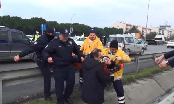 Adliyeden firar etti araç çarptı