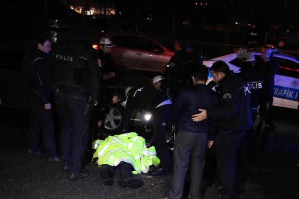 Cumhurbaşkanı'nın güzergahında görevli trafik polisine otomobil çarptı