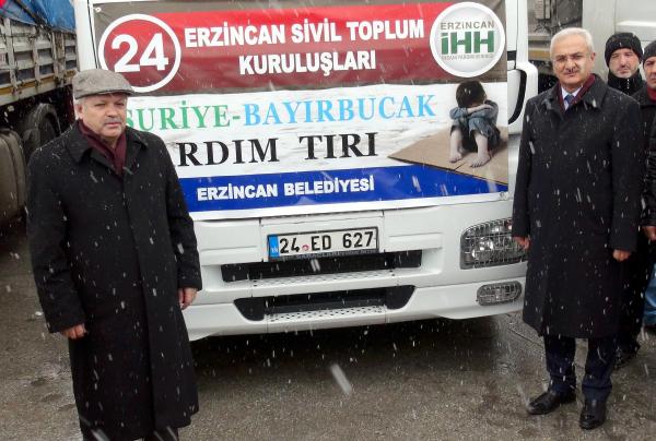 Erzincan'dan Bayırbucak Türkmenlerine 14 TIR yardım