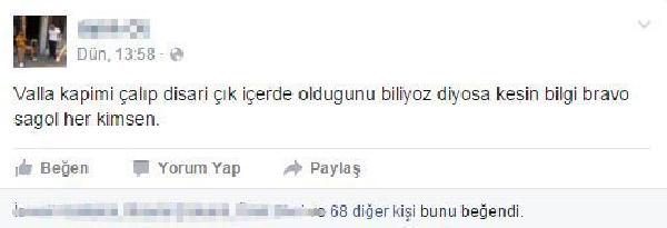 Aranan zanlıdan sosyal medyada ilginç paylaşım