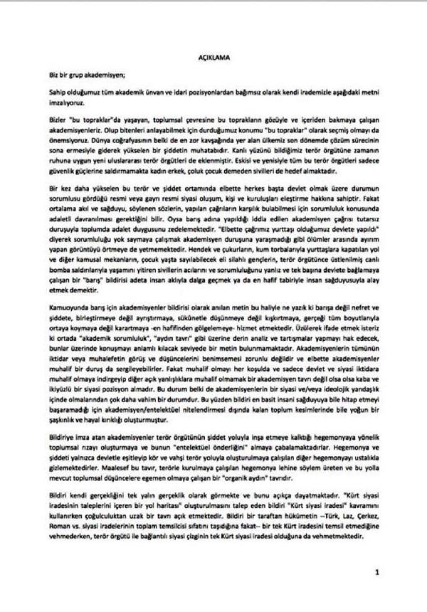 İki rektör ve 11 akademisyenden 'bildiri' tepkisi