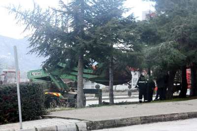 Vali Coş'un annesi, tek başına çevre eylemi yaptı