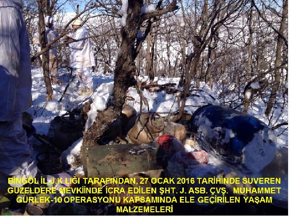 Bingöl'de PKK'nın yaşam malzemeleri ele geçirildi