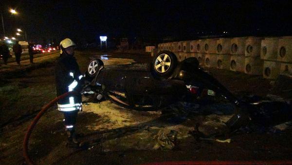 Takla atan otomobilde 2 ağır yaralı
