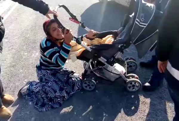 Dilenci kadın, çığlık atarak zabıtaya direndi