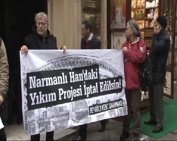 Beyoğlu Kent Savunması'ndan Narmanlı Han eylemi