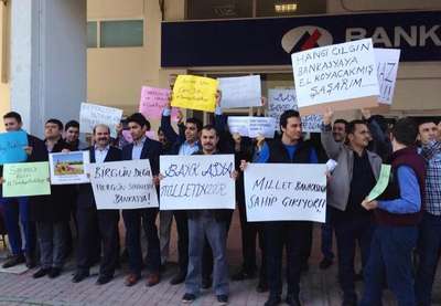 Antalya'da Bank Asya protestosu