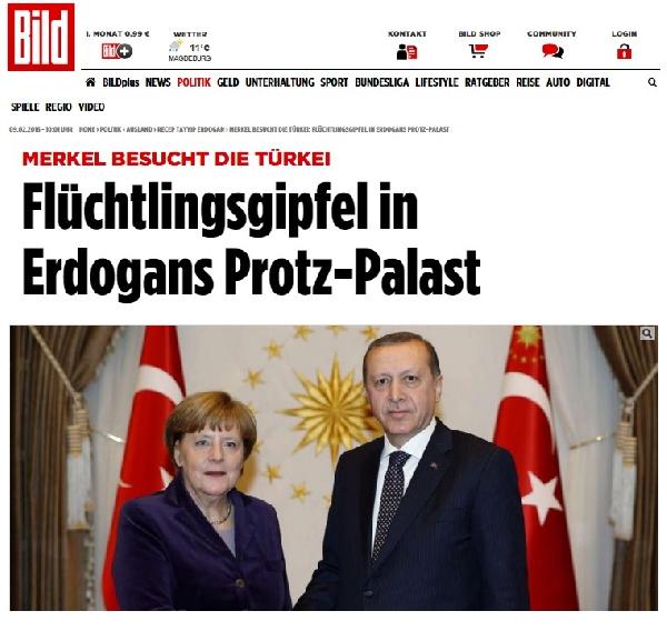 Bild: “Erdoğan’ın gösterişli sarayında sığınmacı zirvesi”