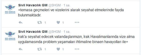 SHGM'den Irak vizesi uyarısı