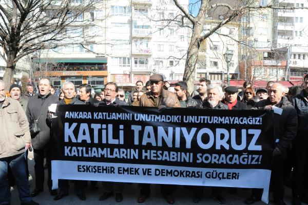 Ankara'daki bombalı terör saldırısı 4'üncü ayında Eskişehir'de protesto edildi