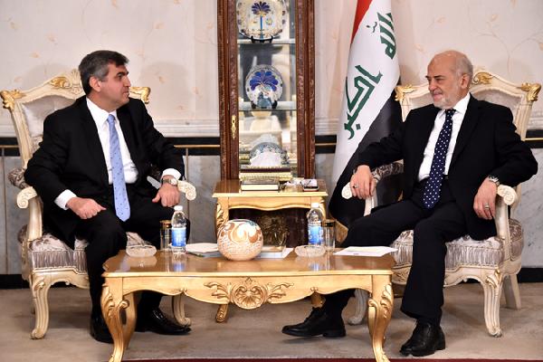 Irak Dışişleri Bakanı El-caferi Türkiye'nin Bağdat Büyükelçisi Faruk Kaymakcı'yı kabul etti