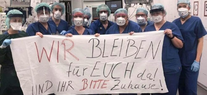 Almanya’da sağlıklılara alkışlı destek