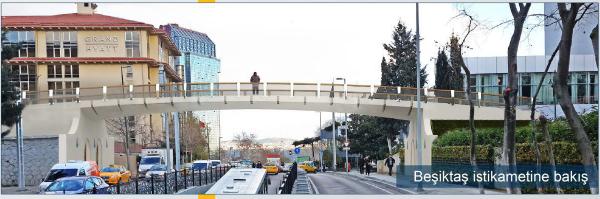 Taksim Meydan düzenleme projesi kapsamında Harbiye yaya üst geçidi yapılıyor