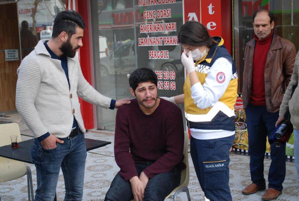 Kaza sonrası gözyaşlarına boğuldu