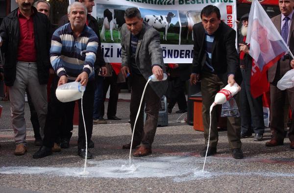 Balıkesir'de süt eylemi