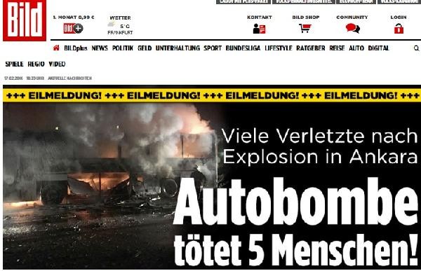 Alman basınında Ankara'da saldırısı