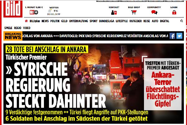 Alman basını: Türkiye saldırıdan YPG’yi sorumlu tuttu