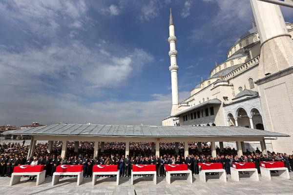 Saldırıda şehit olanlardan 8'i Kocatepe'den son yolculuklarına uğurlandı