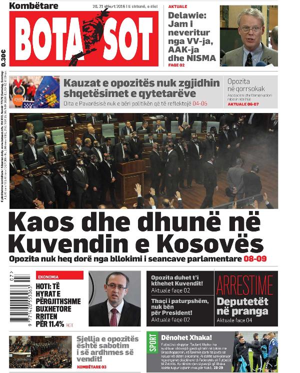 Kosova Basını Kosova Meclisi savaş sonrası tarihinde en büyük dramını cuma günü yaşadı