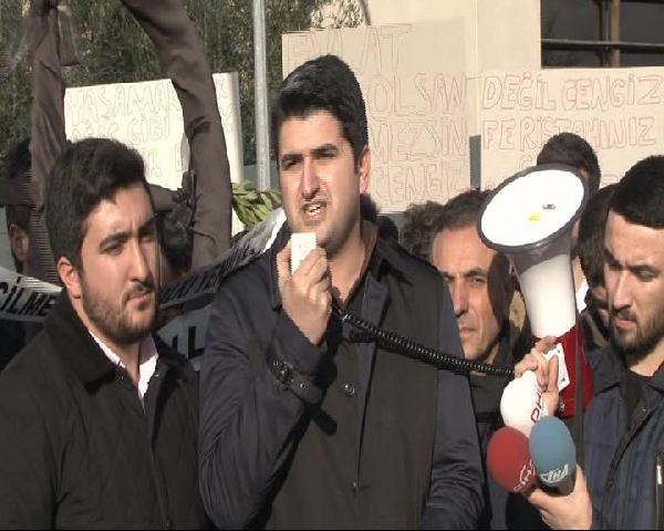 Cengiz Holding binası önünde "Cerattepe" protestosu