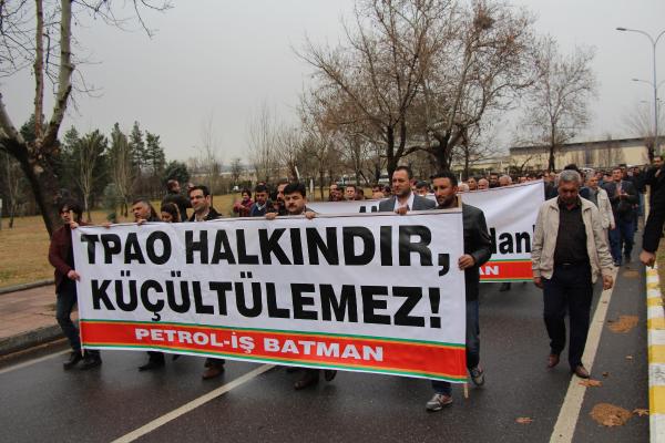 Batman'da petrol işçilerinden iş bırakma eylemi