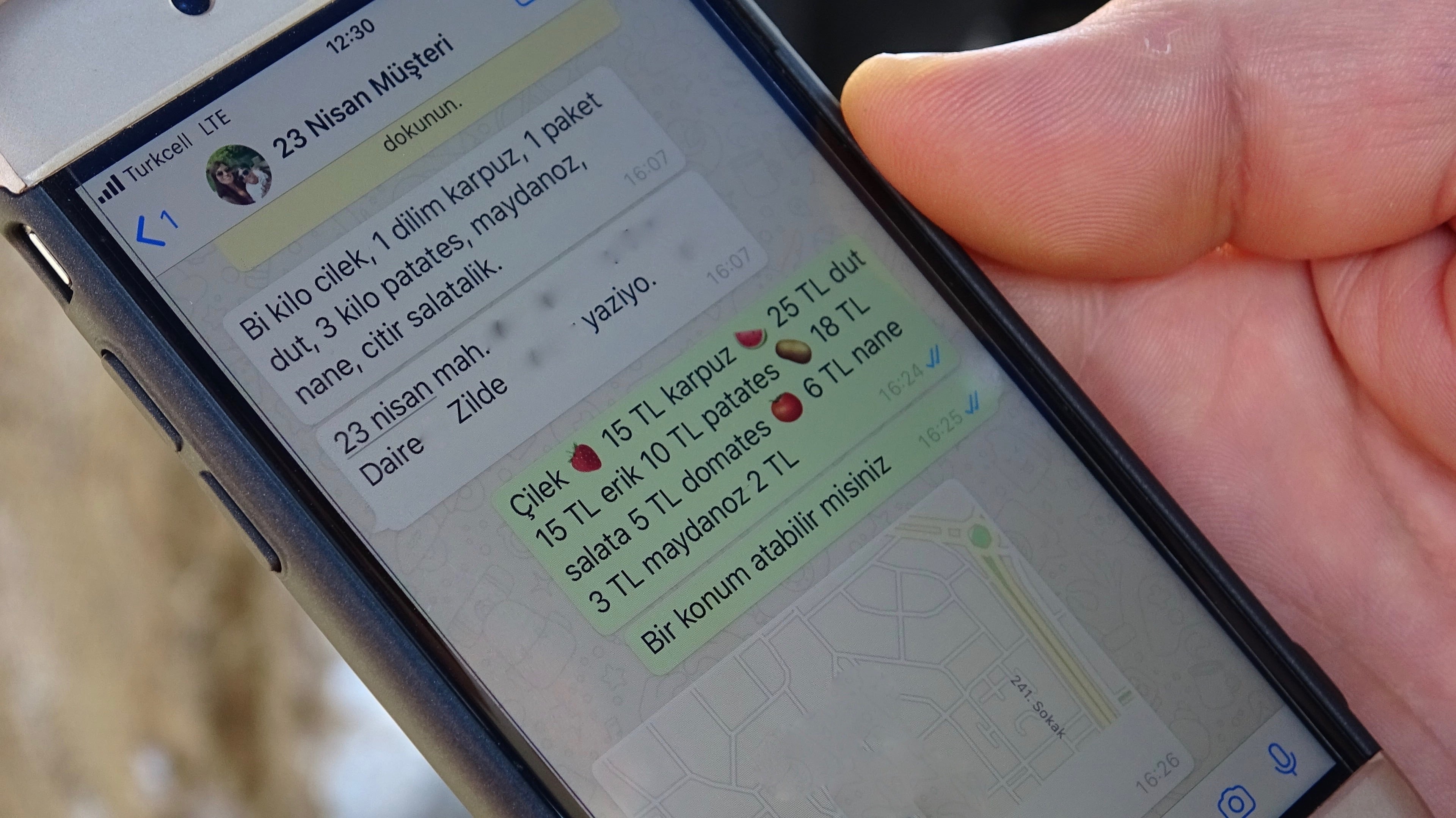 Pazarcı whatsapp sipariş hattı kurdu