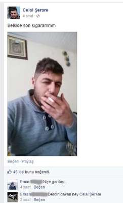 Son sigara selfiesi çekti, intihar etti