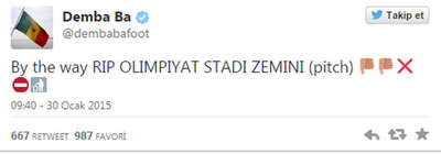 Demba Ba isyan etti