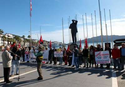 Vardiye Bizde Platformu'ndan Marmaris'te 123. Sessiz Çığlık eylemi
