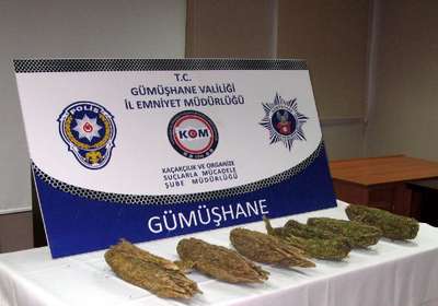 Gümüşhane’de 2 kilo 568 gram esrar ele geçirildi